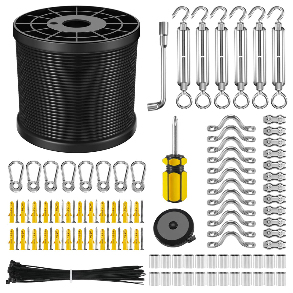 NEREUS string light kit coated cable coil in outdoor setup for durable hanging