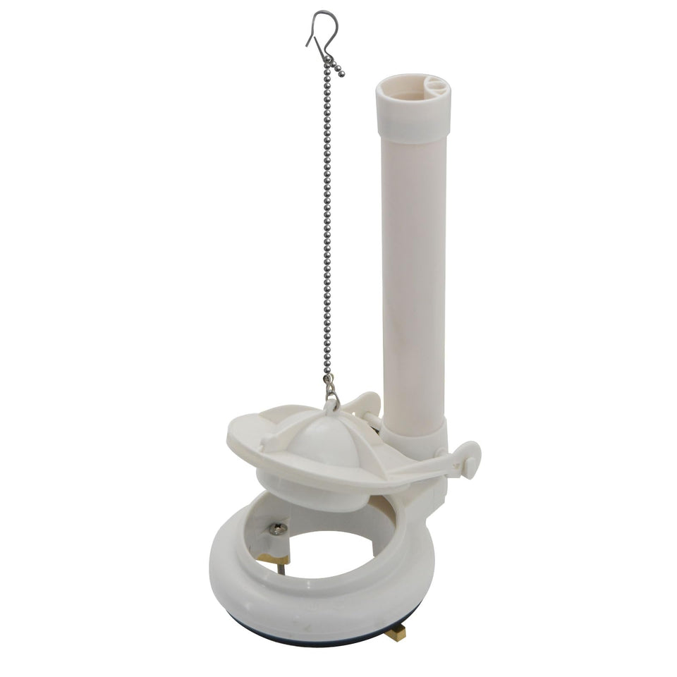 Nereusfwater toilet flush valve kit ready for universal compatibility with 3-inch tanks.