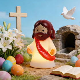 NEROSUN Jesus Love You detail highlighting the message on the lamp.