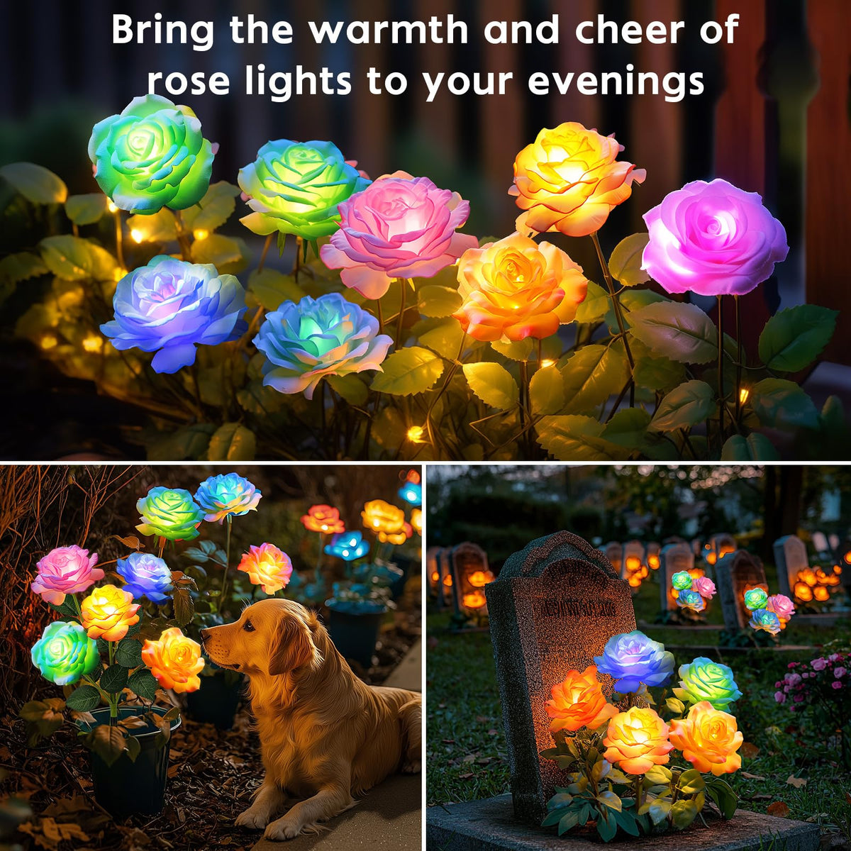 NESSTU decorative rose stakes create serene outdoor ambiance.