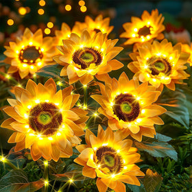 NESSTU Solar Flowers: 18-flower bloom display for lush night-time garden ambiance