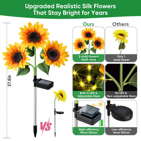 NESSTU solar flowers provide dusk-to-dawn illumination with 800mAh battery