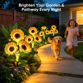 NESSTU solar flowers stainless steel stakes offer sturdy outdoor support