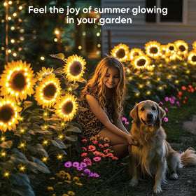 NESSTU Solar Flowers creating warm yard ambience after sunset