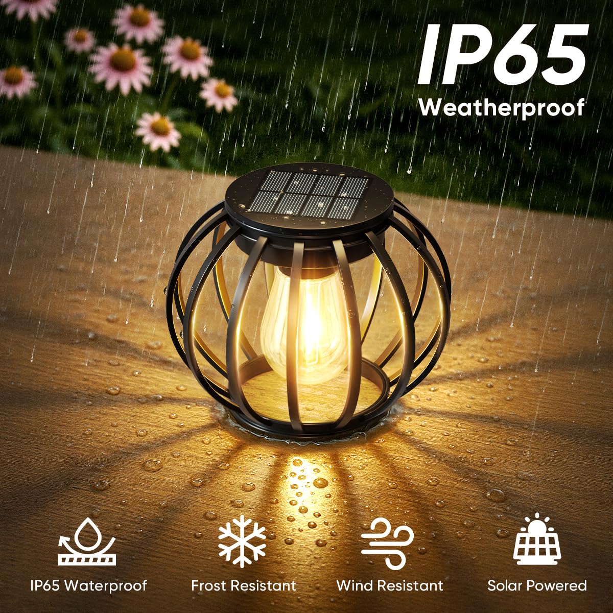NESSTU solar lantern garden path lighting for safe nighttime routes.