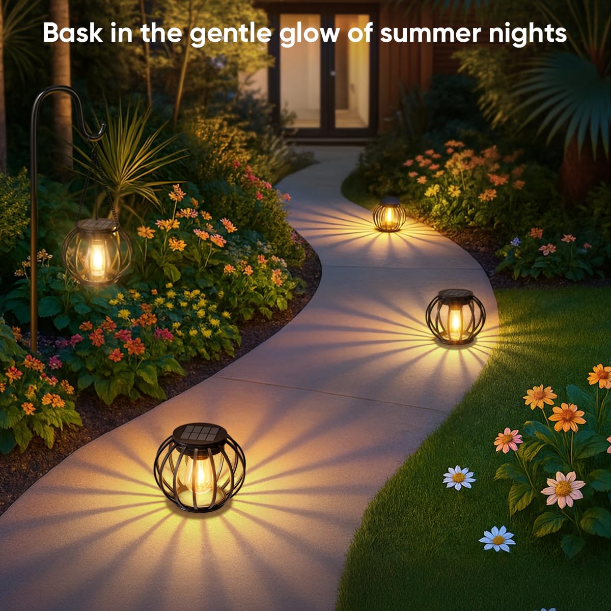 NESSTU solar lantern durable IP65 weatherproof metal design.