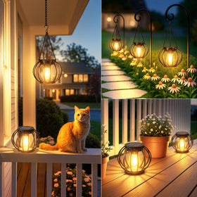 NESSTU porch centerpiece lanterns enhance outdoor dining and gatherings.