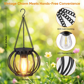 NESSTU solar lanterns outdoor 2-pack waterproof glow for year-round outdoor use.
