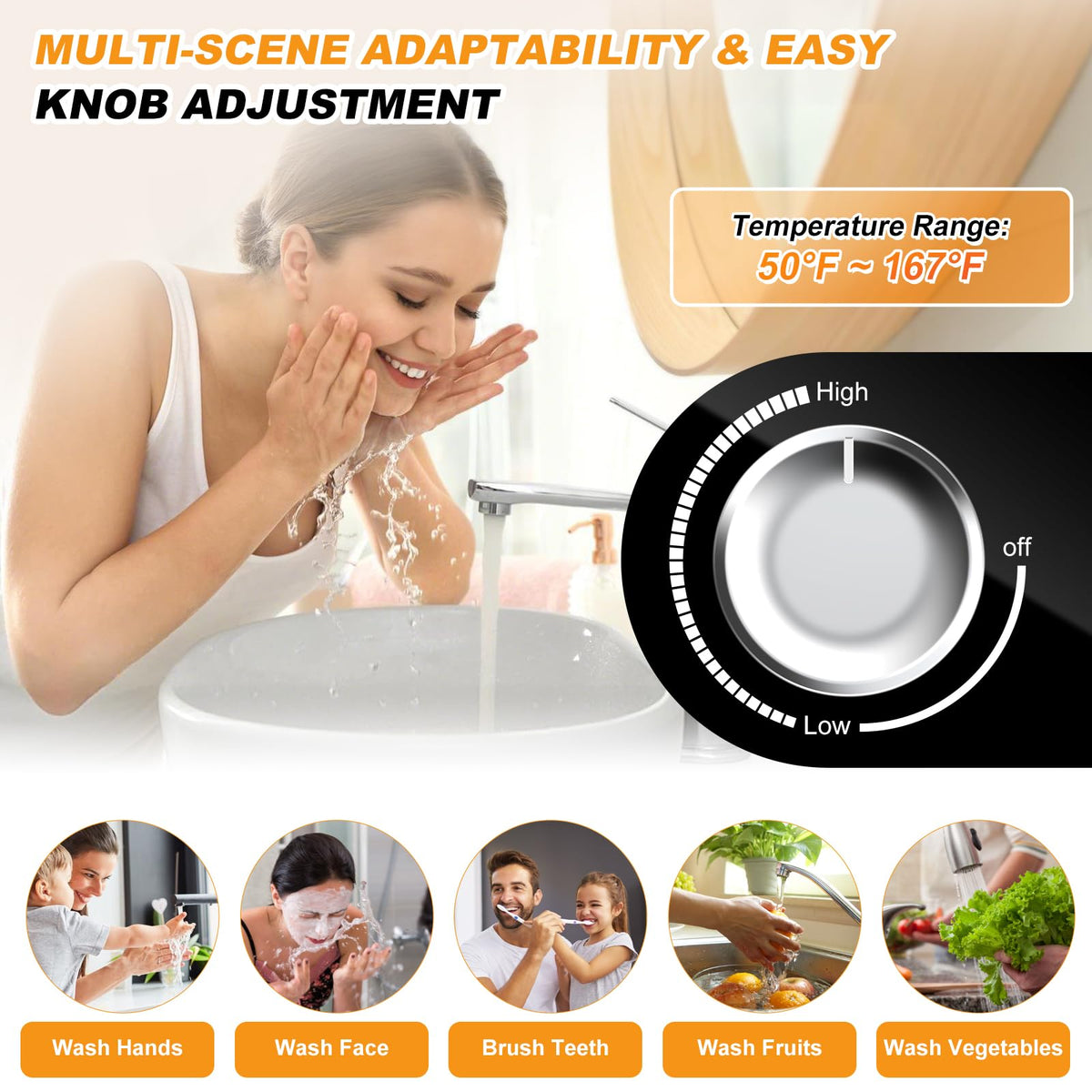 Nessxa mini-tank heater supports quick hot water for dishwashing and handwashing.