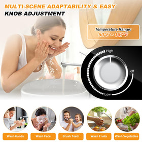 Nessxa mini-tank heater supports quick hot water for dishwashing and handwashing.