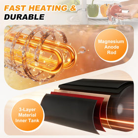Nessxa mini-tank heater great for small spaces like kitchens or offices.