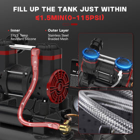 Nessxa portable air compressor with handle and wheels for easy transport