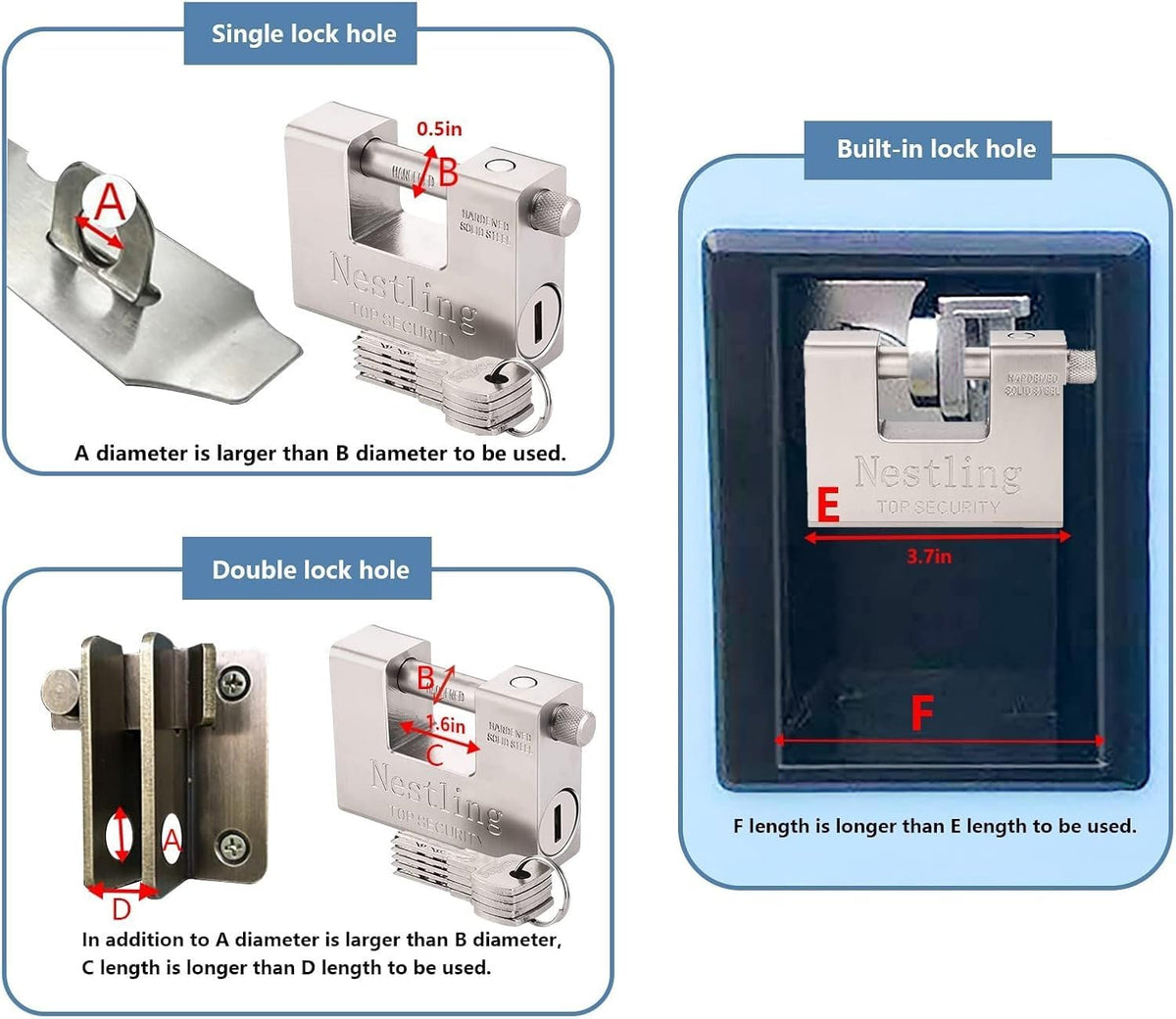 Nestling weatherproof padlock designed to resist moisture and corrosion.