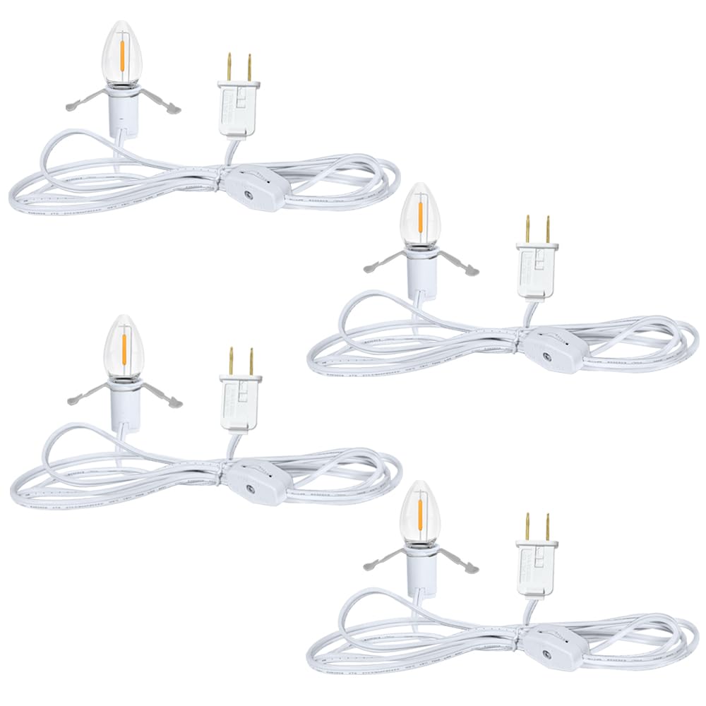 NETEHA 4-pack 6ft white accessory cord for easy wall outlet connection.