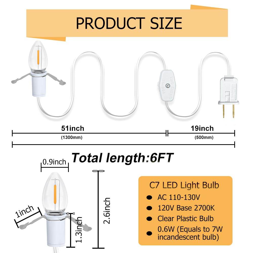 NETEHA C7 LED bulbs with warm white glow for festive scenes.