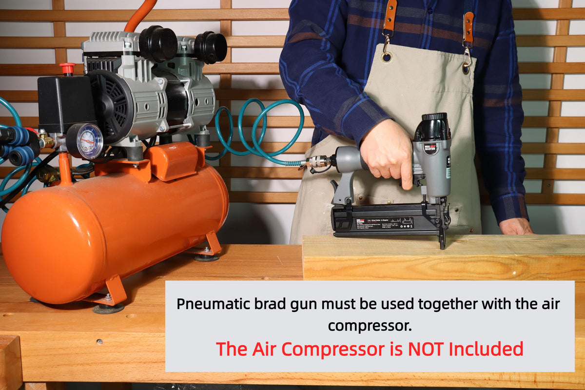 NEU MASTER 2-in-1 nail gun and staple gun offers versatile fastening for woodworking.