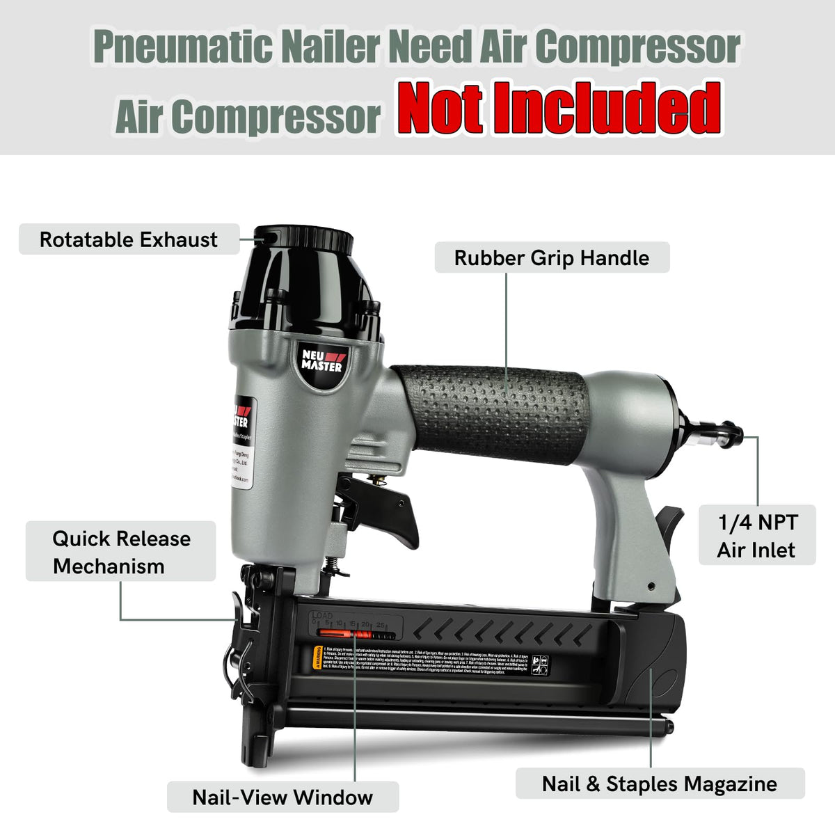 NEU MASTER 360-degree exhaust keeps dust away from the user.