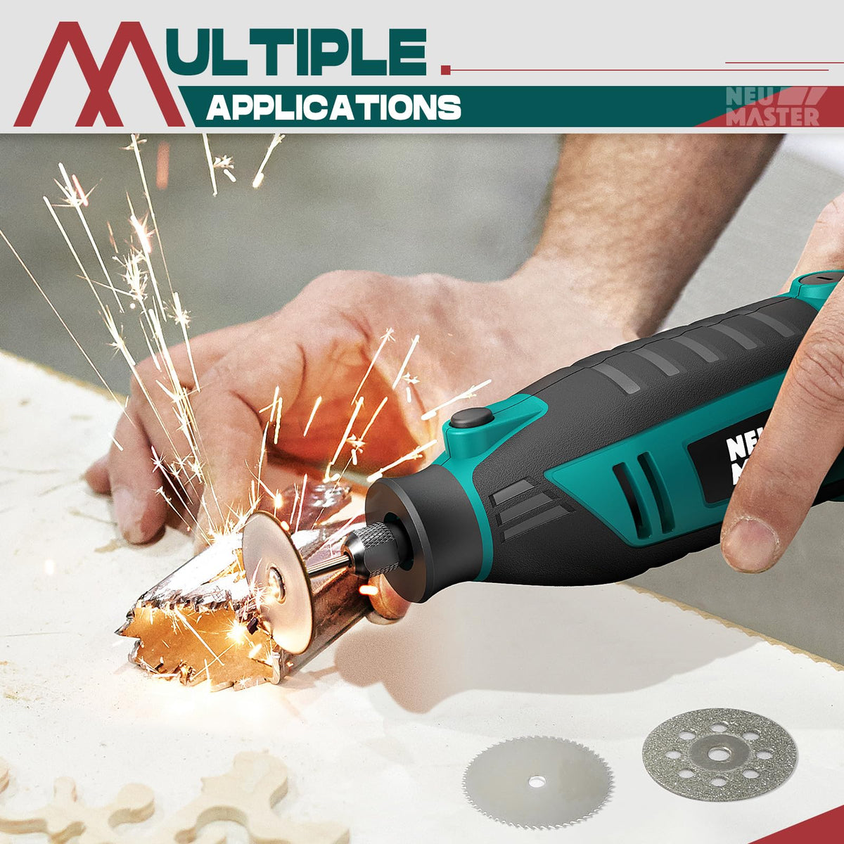 NEU MASTER rotary tool with flex shaft for hard-to-reach work