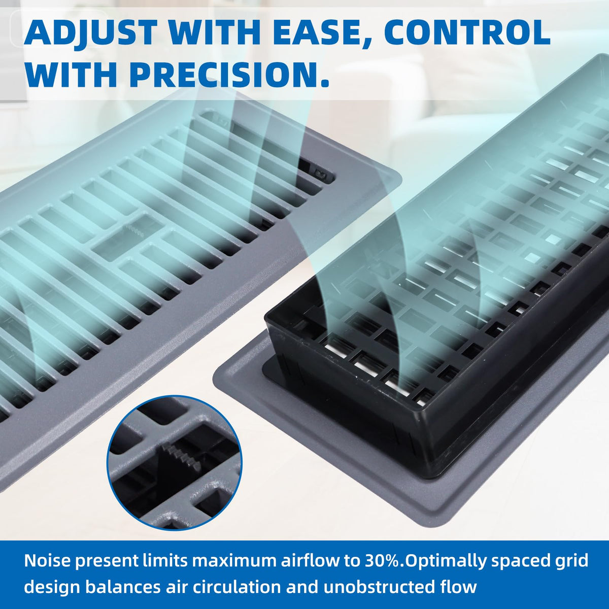 NEVESYKCUL easy-install 4x10 floor register with tool-free setup