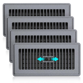 NEVESYKCUL floor register 4x10 front view; rugged steel frame for floor installation