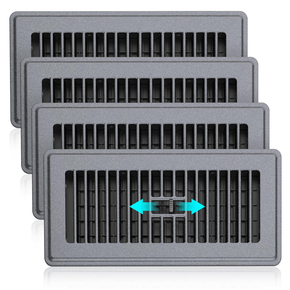 NEVESYKCUL floor register 4x10 front view; rugged steel frame for floor installation
