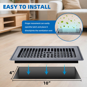 NEVESYKCUL 4x10 floor register sidewall mount for versatile airflow