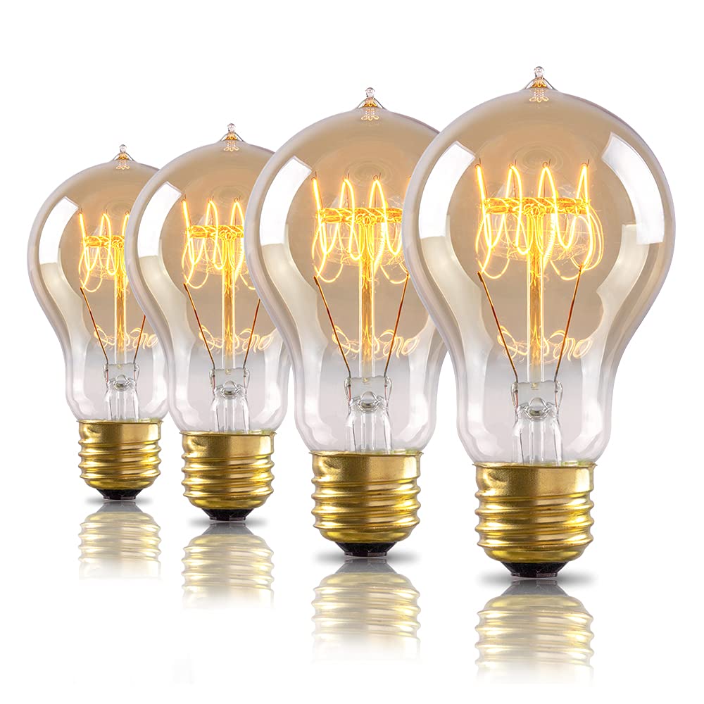 New Lights Edison bulb with amber glass and visible filament for vintage ambiance.