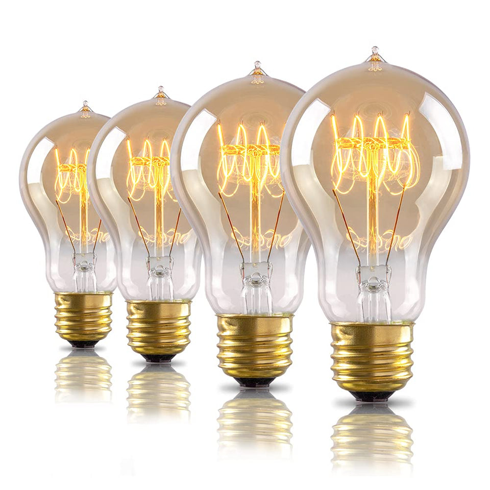 New Lights Edison bulb with amber glass and visible filament for vintage ambiance.