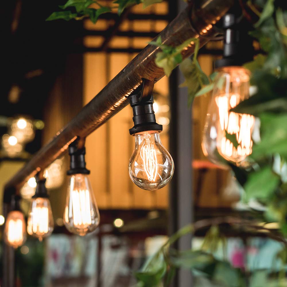 New Lights indoor-outdoor ready Edison bulbs suit kitchens and living spaces.