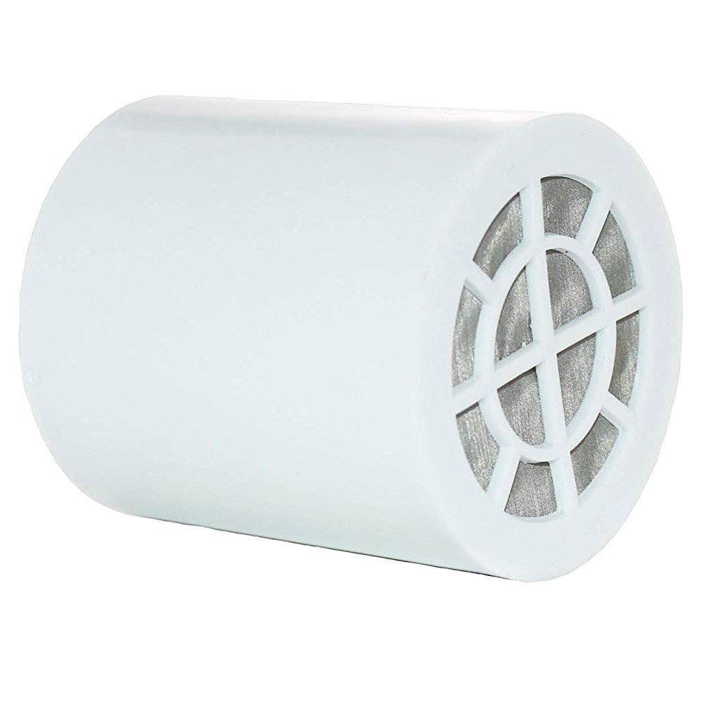 New Wave Enviro shower filter replacement cartridge close-up showing chlorine reduction for smoother skin