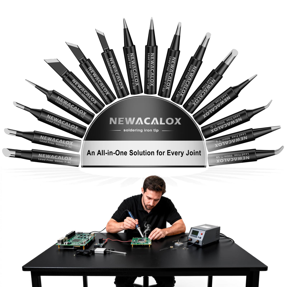 NEWACALOX compatible with Hakko and other stations for versatile use.