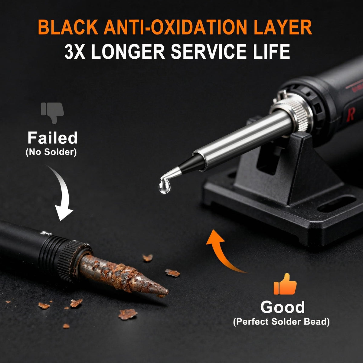 NEWACALOX knife tip for precise edge control in tight spaces.
