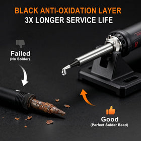 NEWACALOX knife tip for precise edge control in tight spaces.