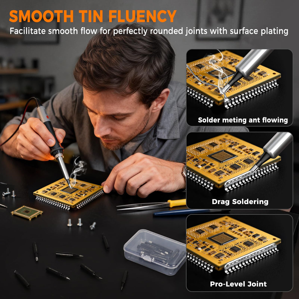 NEWACALOX round tip 6mm bottom enables smooth, precise round soldering.