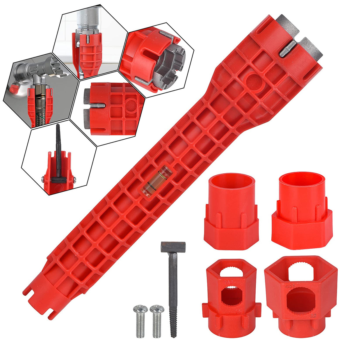 NEWANOVI 14in1 wrench with open slot for easy faucet installation