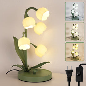 NewAoNaSen Flower Table Lamp base view with a stable weighted base for bedside use.