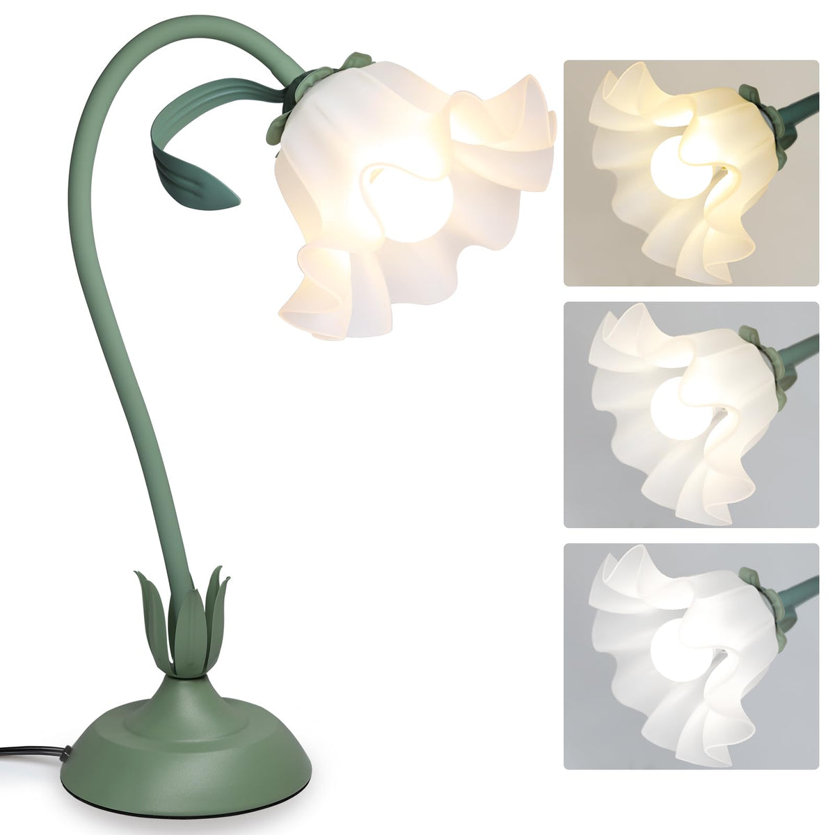 NewAoNaSen Flower Table Lamp base provides stable support for nightstands.