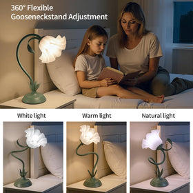NewAoNaSen Flower Table Lamp gooseneck offers 360° adjustability for precise lighting.