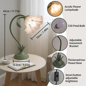 NewAoNaSen Flower Table Lamp bedside lighting adds charm to living rooms.