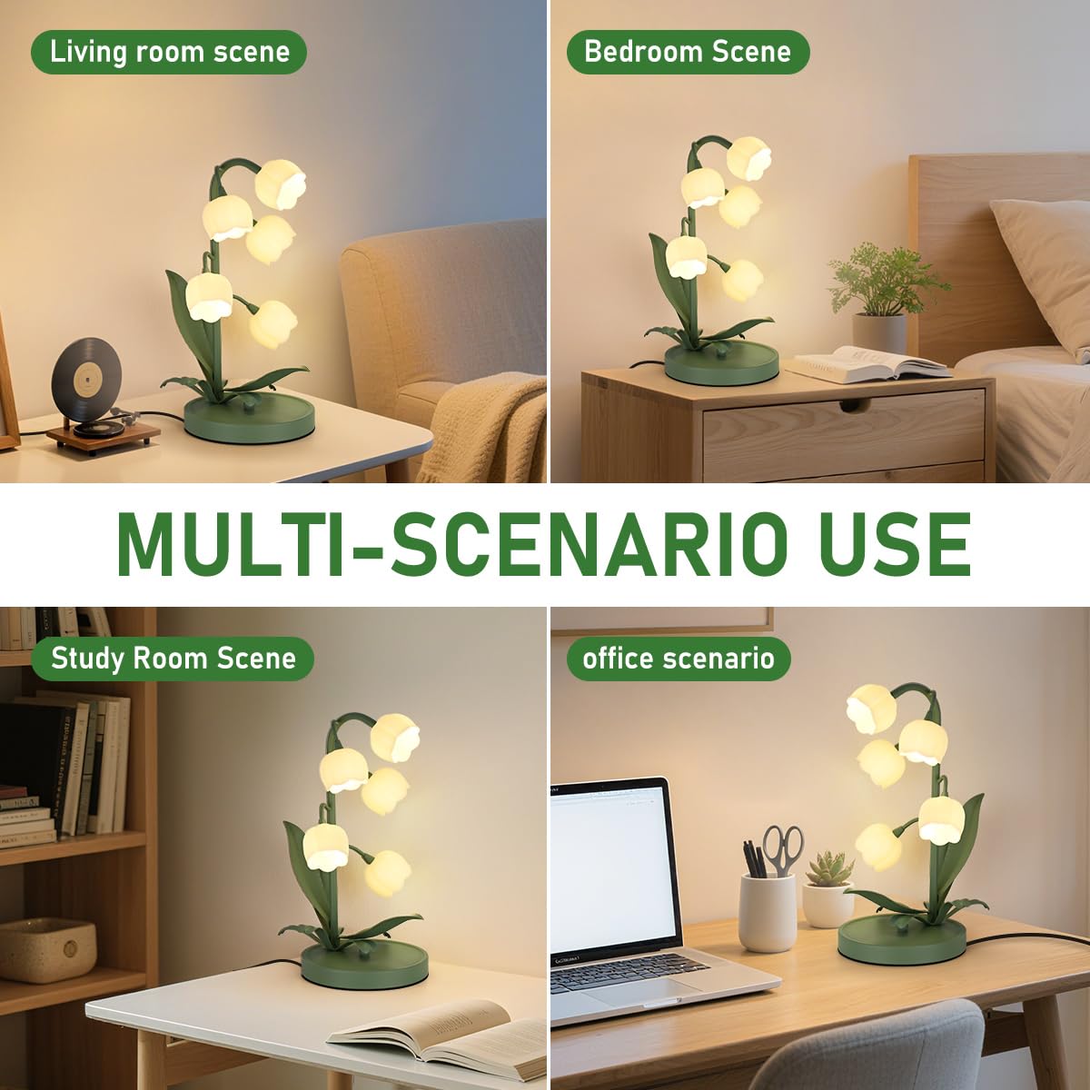 NewAoNaSen Flower Table Lamp warm-light view demonstrates cozy atmosphere.