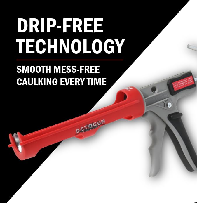Built-in four-sided tooling square helps achieve smooth, professional caulk beads.