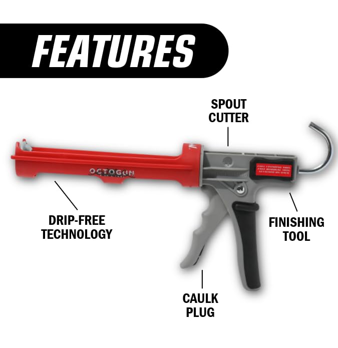Revolving barrel enables precise application around corners and awkward angles.