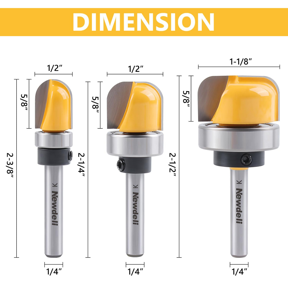 Newdeli half-inch diameter round nose bit for juice groove shaping