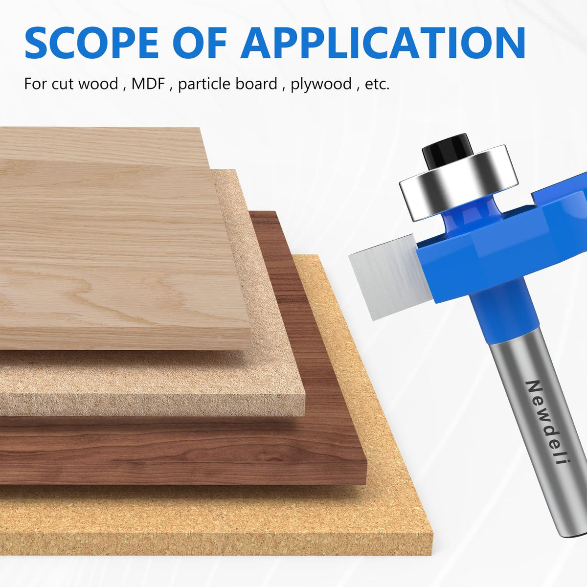 Newdeli compatible with wood, MDF, plywood, and acrylic for versatile joinery.