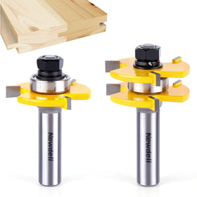 Newdeli half‑inch shank tongue and groove router bit set for precise joints.