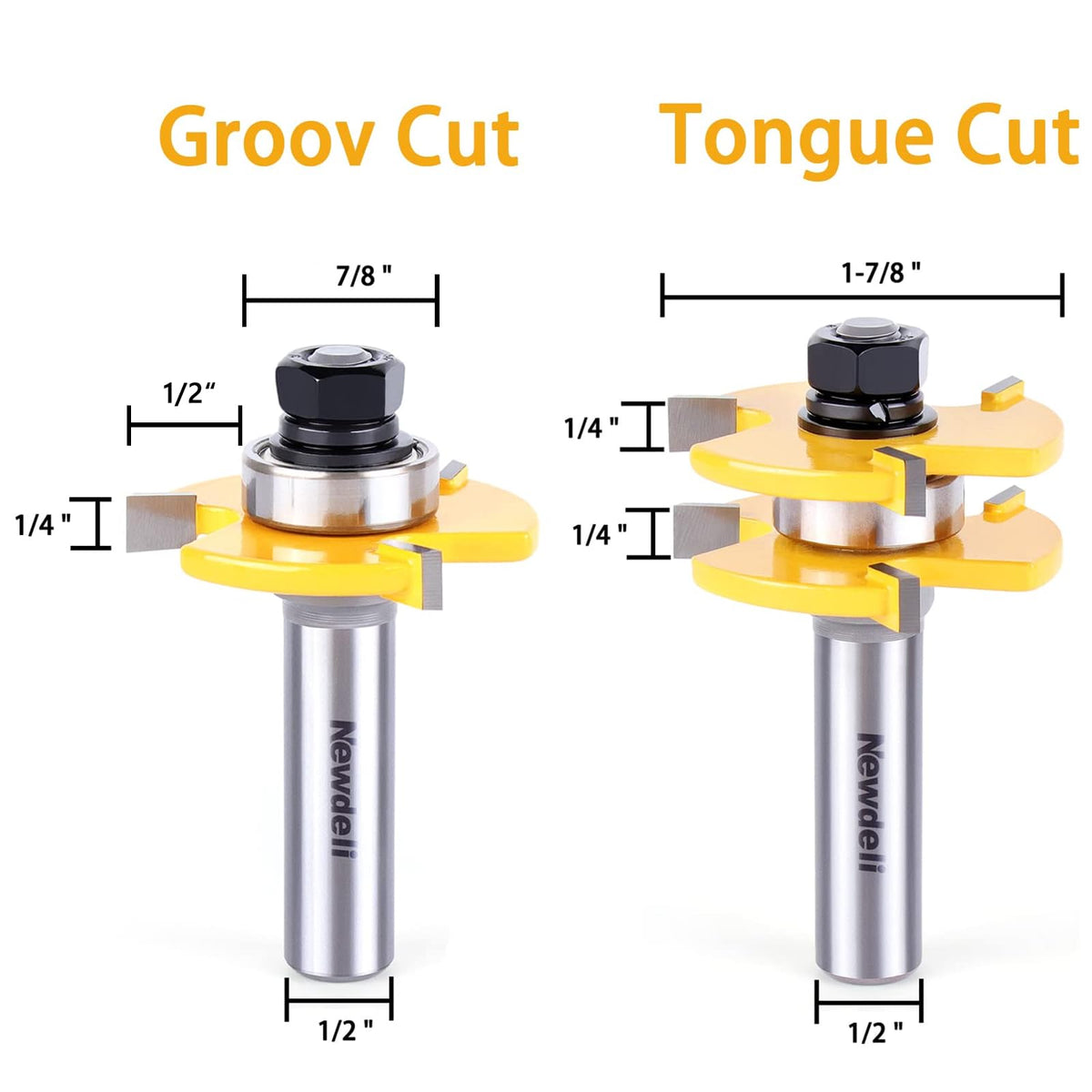 Newdeli twin‑cutter spacing adjustment enables custom tongue and groove widths.