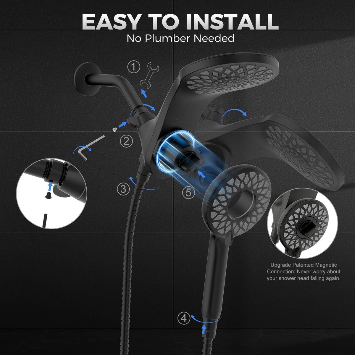 Newfinde anti-leak chrome finish reduces drips and extends durability.