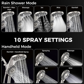 Newfinde dual shower head assembly shown for complete shower setup