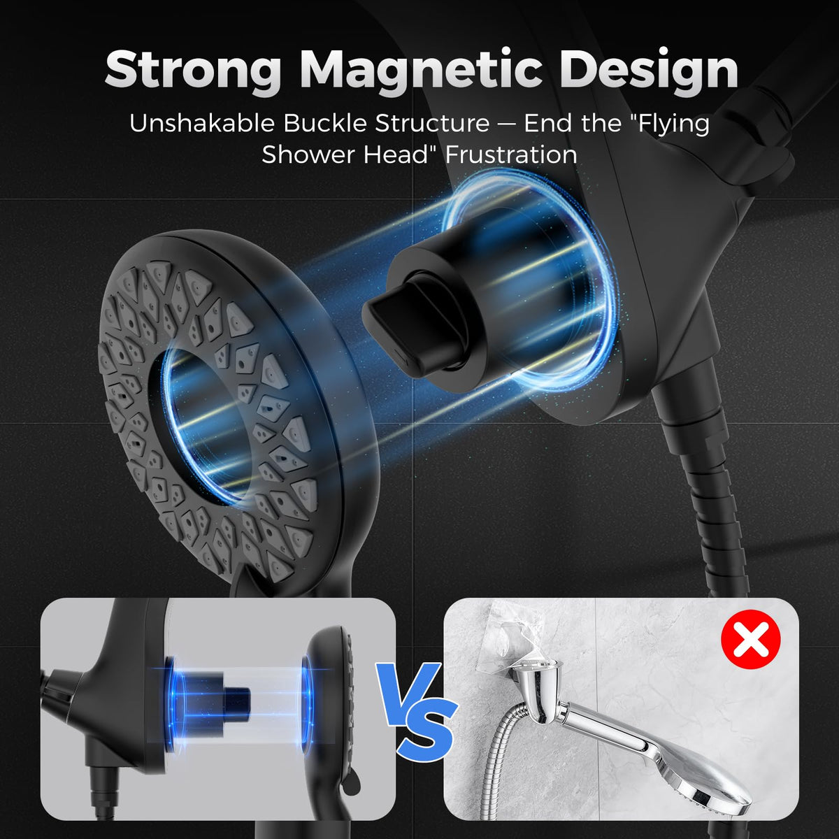 Newfinde handheld spray with versatile modes for gentle to powerful flows.