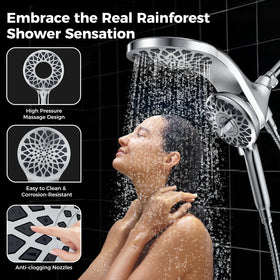 Newfinde self-cleaning silicone nozzles resist lime and reduce maintenance.